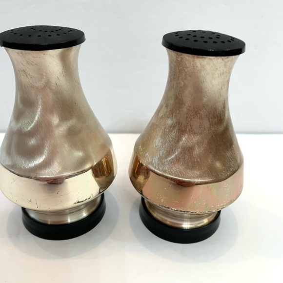 Vintage Salt And Pepper Shakers From West Germany Brushed Finish - Picture 4 of 9